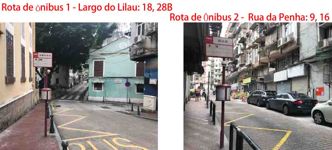 o ponto de ônibus Largo do Lilau ou Rua da Penha