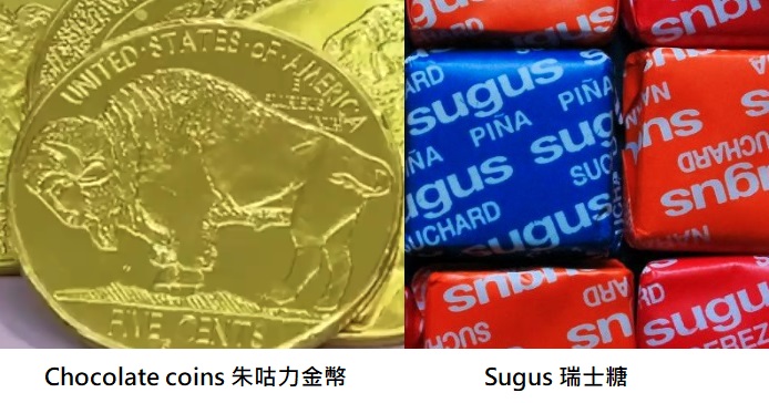 スイス糖とチョコレートの金貨